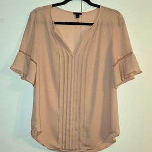 Ann Taylor Chiffon Blouse Blush Pink Size S
